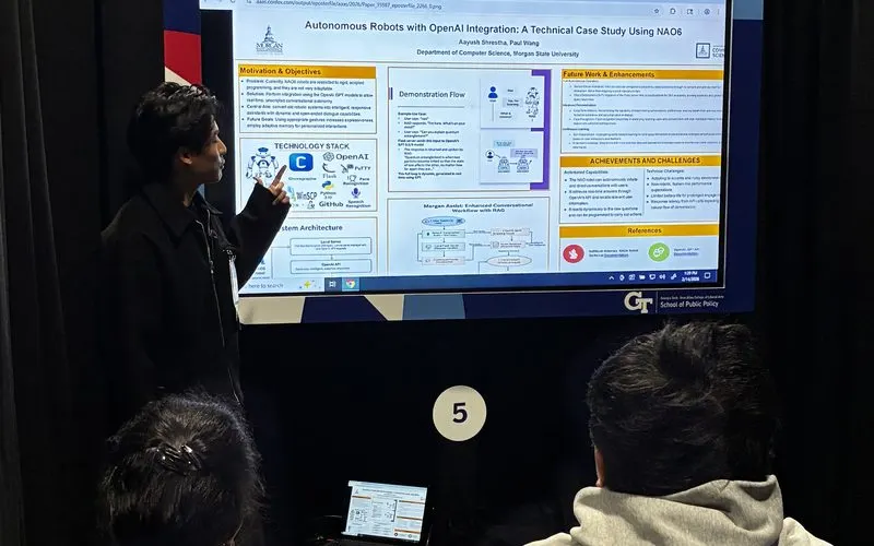 Presenting research poster at AAAS